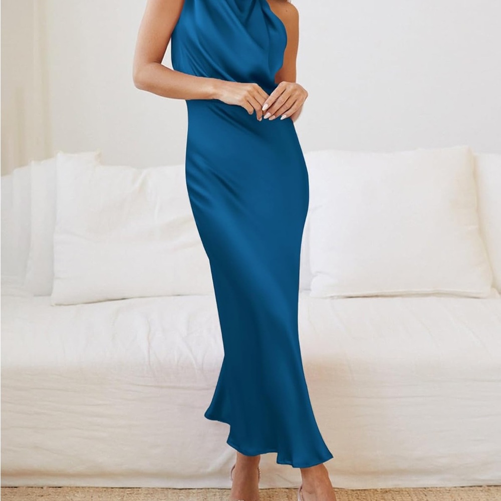 Sleeveless Mock Neck Maxi Dress, M